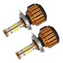 2 PCS X6 H4 36W 3600LM 6500K 4 COB LED Car Headlight Lamps, Gold Shell, DC 9-32V(White Light)