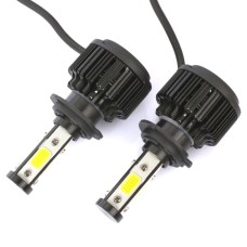 2 PCS X6 H7 36W 3600LM 6500K 4 COB LED Car Headlight Lamps DC 9-32V White Light(Black)