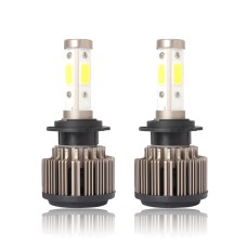 2 PCS X6 H7 36W 3600LM 6500K 4 COB LED Car Headlight Lamps DC 9-32V White Light(Metallic Grey)