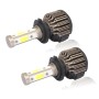 2 PCS X6 H7 36W 3600LM 6500K 4 COB LED Car Headlight Lamps DC 9-32V White Light(Metallic Grey)