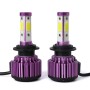 2 PCS X6 H7 36W 3600LM 6500K 4 COB LED Car Headlight Lamps DC 9-32V White Light(Purple)