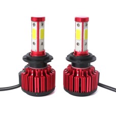 2 PCS X6 H7 36W 3600LM 6500K 4 COB LED Car Headlight Lamps DC 9-32V White Light(Red)