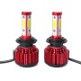 2 PCS X6 H7 36W 3600LM 6500K 4 COB LED Car Headlight Lamps DC 9-32V White Light(Red)