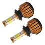 2 PCS X6 H7 36W 3600LM 6500K 4 COB LED Car Headlight Lamps, Gold Shell, DC 9-32V(White Light)