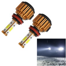 2 PCS X6 H8/H11 36W 3600LM 6500K 4 COB LED Car Headlight Lamps, Gold Shell, DC 9-32V(White Light)