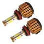 2 PCS X6 H8/H11 36W 3600LM 6500K 4 COB LED Car Headlight Lamps, Gold Shell, DC 9-32V(White Light)