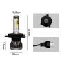 2 PCS H4 / HB2 / 9003 18W 3000LM 6000K IP68 Mini LED Headlight Bulbs High Beam Conversion Kit DC 9-36V(Cool White)