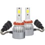 2 PCS H8/H9/H11 18W 1800 LM 3000K IP68 Casnbus Constant Current Car LED Headlight with 2 COB Lamps, DC 9-36V(Gold Light)