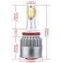 2 PCS H8/H9/H11 18W 1800 LM 6000K IP68 Casnbus Constant Current Car LED Headlight with 2 COB Lamps, DC 9-36V(White Light)