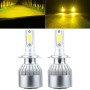 2 PCS H7 18W 1800 LM 3000K IP68 Casnbus Constant Current Car LED Headlight with 2 COB Lamps, DC 9-36V(Gold Light)