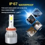 2 PCS 9005 18W 1800 LM 8000K IP68 Casnbus Constant Current Car LED Headlight with 2 COB Lamps, DC 9-36V(Ice Blue Light)