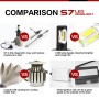 2 PCS S7 H4 40W 3200 LM 6000K IP68 Car Headlight with 2 COB Lamps and Heat Dissipation Cable, DC 9-30V(White Light)