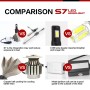 2 PCS S7 H8/H11 40W 3200 LM 6000K IP68 Car Headlight with 2 COB Lamps and Heat Dissipation Cable, DC 9-30V(White Light)