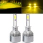 2 PCS  H1 18W 1800 LM 3000K IP68 Canbus Constant Current Car LED Headlight with 2 COB Lamps, DC 9-36V(Gold Light)