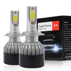 EV9 2 PCS H7 18W 2000LM 6000K Xenon White IP65 DOB LED Headlight Bulbs High Beam Conversion Kit DC 9-30V