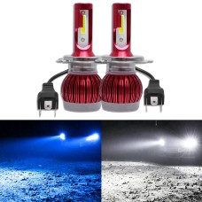 2 PCS H4 DC9-36V / 36W / 6000K(High Beam) 8000K(Low Beam) / 8000LM IP68 Car Double Color LED Headlight Lamps
