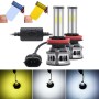 2 PCS M6 H11 DC9-36V 22.5W 6000K / 8000K / 3000K 2100LM IP67 Car Tricolor LED Headlight Lamps / Fog Light