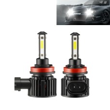 F8 H11 2 PCS 22W 3000LM 6000K Four Side DOB LED Headlight Fog Light Bulbs High Beam Conversion Kit DC 9-32V