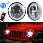 2 PCS 7 inch DC12V 6000K-6500K 50W Car LED Headlight Cree Lamp Beads for Jeep Wrangler / Harley, Support APP + Bluetooth Control(Silver)