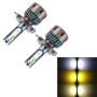 1 Pair H4 DC12V / 30W / 3000LM Car LED SMD-1860 Lamp Bead Tricolor Headlight