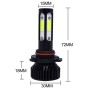 V4 9005 2 PCS DC9-36V 22W 2500LM 6000K White Light IP68 Car LED Headlight Lamps(Black)