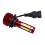 V4 9005 2 PCS DC9-36V 22W 2500LM 8000K Ice Blue Light IP68 Car LED Headlight Lamps(Red)