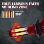 V4 9005 2 PCS DC9-36V 22W 2500LM 8000K Ice Blue Light IP68 Car LED Headlight Lamps(Red)