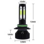 V4 9006 2 PCS DC9-36V 22W 2500LM 6000K White Light IP68 Car LED Headlight Lamps(Black)