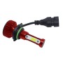 V4 9006 2 PCS DC9-36V 22W 2500LM 8000K Ice Blue Light IP68 Car LED Headlight Lamps(Red)