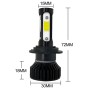 V4 H7 2 PCS DC9-36V 22W 2500LM 6000K White Light IP68 Car LED Headlight Lamps(Black)