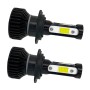 V4 H7 2 PCS DC9-36V 22W 2500LM 6000K White Light IP68 Car LED Headlight Lamps(Black)