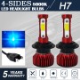 V4 H7 2 PCS DC9-36V 22W 2500LM 8000K Ice Blue Light IP68 Car LED Headlight Lamps(Red)