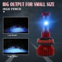 V4 H8 / H9 / H11 2 PCS DC9-36V 22W 2500LM 8000K Ice Blue Light IP68 Car LED Headlight Lamps(Red)