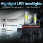 1 Pair V6 5202 DC9-36V / 22W / 2200LM / 6000K IP68 Car LED COB Lamp Beads Headlight