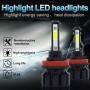 1 Pair V6 H11 DC9-36V / 22W / 2200LM / 6000K IP68 Car LED COB Lamp Beads Headlight