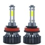 1 Pair V7 H11 DC9-36V / 22W / 2200LM / 6000K IP68 Car LED COB Lamp Beads Headlight(White Light)