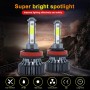 1 Pair V7 H11 DC9-36V / 22W / 2200LM / 6000K IP68 Car LED COB Lamp Beads Headlight(White Light)