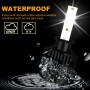 1 Pair P2 H3 DC9-12V / 24W / 2200LM IP68 Car Waterproof Headlight 6LEDs SMD-3570 Lamp Beads(6000K White Light)