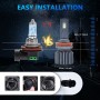 P9 1 Pair H11 6000K / 4000LM / 35W / DC10-32V IP68 Waterproof Car LED Headlight