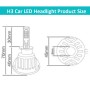 2 PCS H3-5HL-20W 2000lm / 6000K Car LED Headlight, White Light, DC 9-36V