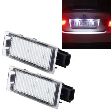 2 PCS License Plate Light with 18  SMD-3528 Lamps for Renault, 2W 120LM, 6000K, DC12V(White Light)