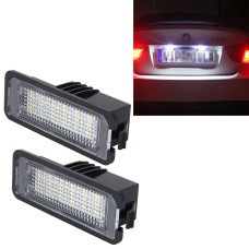 2 PCS License Plate Light with 18  SMD-3528 Lamps for Volkswagen, 2W 120LM, 6000K, DC12V(White Light)