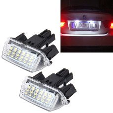 2 PCS License Plate Light with 18  SMD-3528 Lamps for Toyota, 2W 120LM, 6000K, DC12V(White Light)