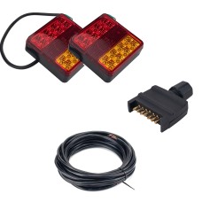 2 PCS Trailer / Truck A-type Square Shape 22LEDs Tail Light with License Plate Light Set