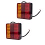 2 PCS Trailer / Truck B-type Square Shape 22LEDs Tail Light with License Plate Light Set