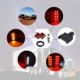 2 PCS Trailer / Truck B-type Square Shape 22LEDs Tail Light with License Plate Light Set