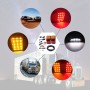 2 PCS Trailer / Truck E-type Long Strip 24LEDs Tail Light with License Plate Light Set