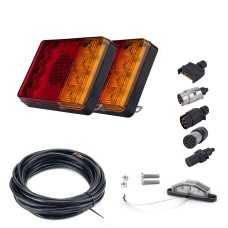 2 ПК, прицепа / грузовик квадратной формы B-типа 8LEDS Tail Light с набором света номерного знака