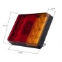 2 ПК, прицепа / грузовик квадратной формы B-типа 8LEDS Tail Light с набором света номерного знака