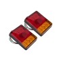 2 PCS Trailer / Truck E-type Square Shape 8LEDs Tail Light Set